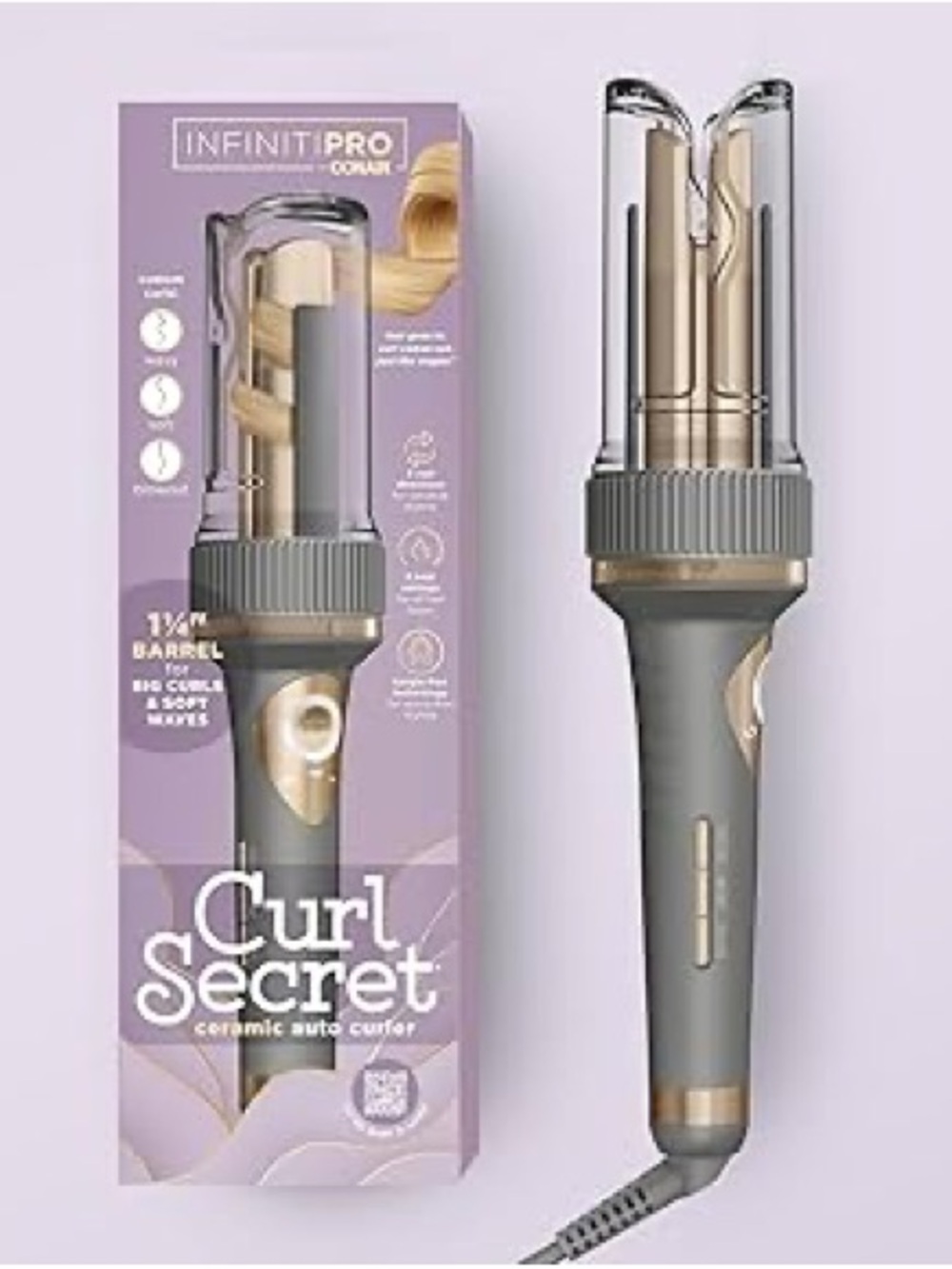 InfinitiPRO by Conair Curl Secret Ceramic Auto Curler - Gray & Gold